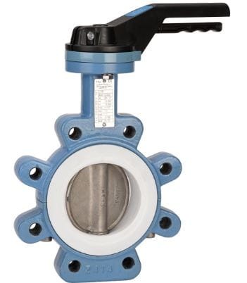 Przepustnica motylkowa typ Luger DN80 PN16 do kołnierzy PN10/16 z dysk ze stali nierdzewnej i z uszczelnieniem PTFE